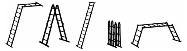 Zarges Multitec M scala multiuso, alluminio, 4 x 3 pioli 42377