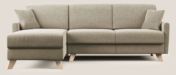 Edgar divano letto angolare in tessuto felis impermeabile T03 beige