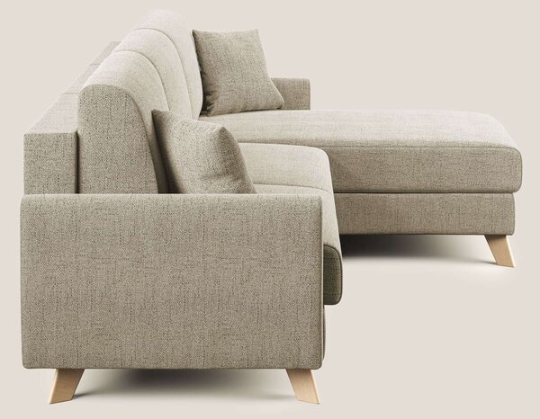 Edgar divano letto angolare in tessuto felis impermeabile T03 beige