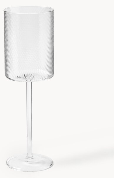 Set di 4 bicchieri da vino bianco in vetro soffiato Limon