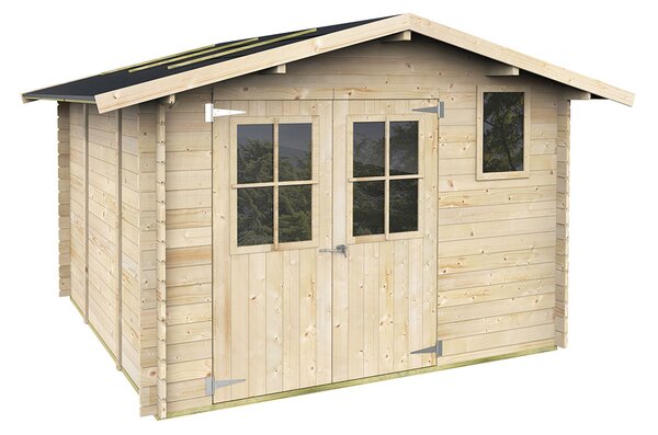 Casetta Box da Giardino 296x296x183- 219A cm Elena Express in Legno di Abete PEFC
