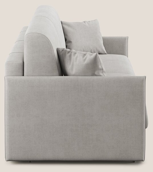 Evans Divano letto in morbido tessuto impermeabile T02 grigio chiaro
