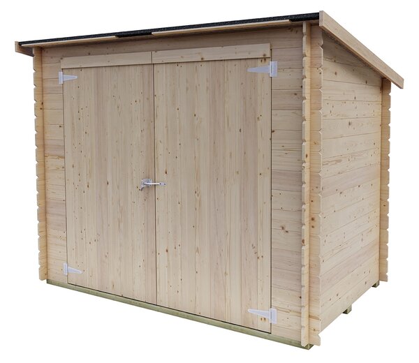 Casetta Box da Giardino Addossata 218x130x146-167A cm Bh16 Eureka in Legno di Abete PEFC