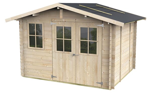Casetta Box da Giardino 296x249x182-220A cm Cortona Express in Legno di Abete PEFC