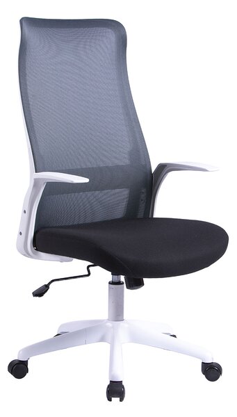 Sedia Direzionale da Ufficio 62x62x110-118 cm Arlington in Rete Tecnica Nero e Bianco