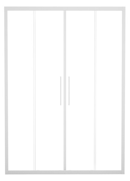 Porta doccia scorrevole Record 145 cm, H 195 cm in vetro temprato, spessore 6 mm trasparente bianco