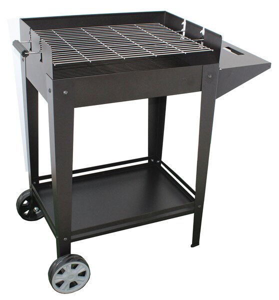 Barbecue a Carbone 93,5x40,5x88,5 cm Griglia Altezza Regolabile in Acciaio Denia Nero