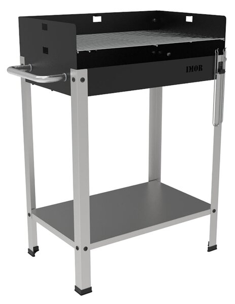 Barbecue a Carbone 56,7x36x83 cm Griglia Altezza Regolabile in Acciaio Eco Nero e Grigio