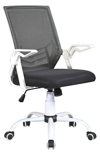 Sedia Operativa da Ufficio 62x54x94-104 cm Providence Schienale in Rete Bianco e Nero