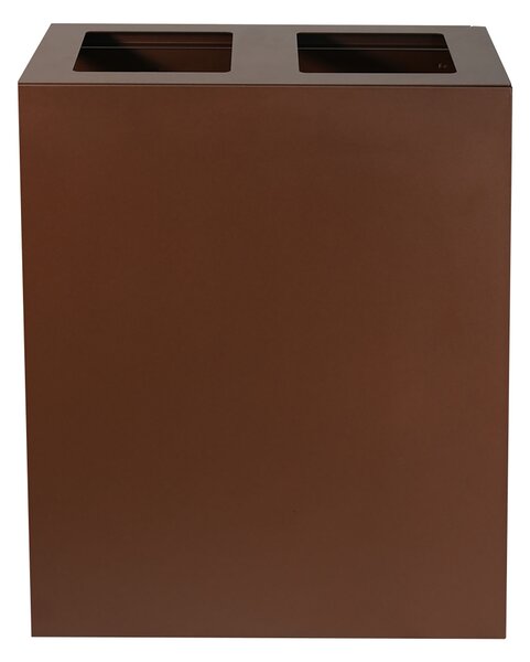 Pattumiera per Raccolta Differenziata 2 Scomparti Capacità 120 lt 60x30x80 cm in Acciaio Corten