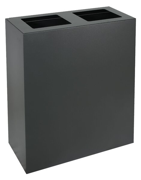 Pattumiera per Raccolta Differenziata 2 Scomparti Capacità 120 lt 60x30x80 cm in Acciaio Antracite