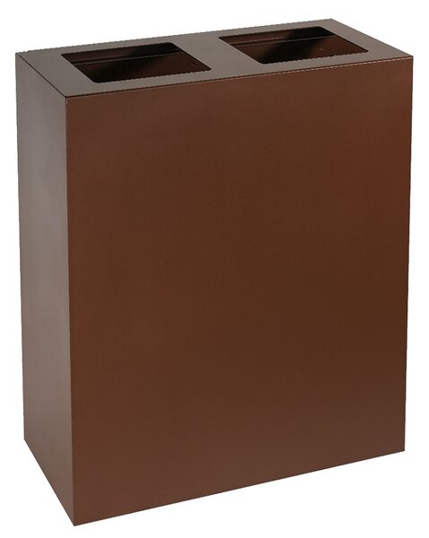 Pattumiera per Raccolta Differenziata 2 Scomparti Capacità 120 lt 60x30x80 cm in Acciaio Corten