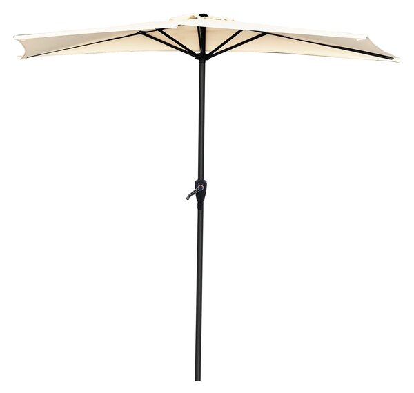 Ombrellone da Giardino a Mezzaluna 268x135x235 cm in Acciaio e Poliestere Beige