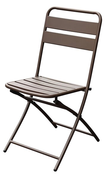 Set 2 Sedie Pieghevoli da Giardino 44x54x85 cm in Ferro Bronzo