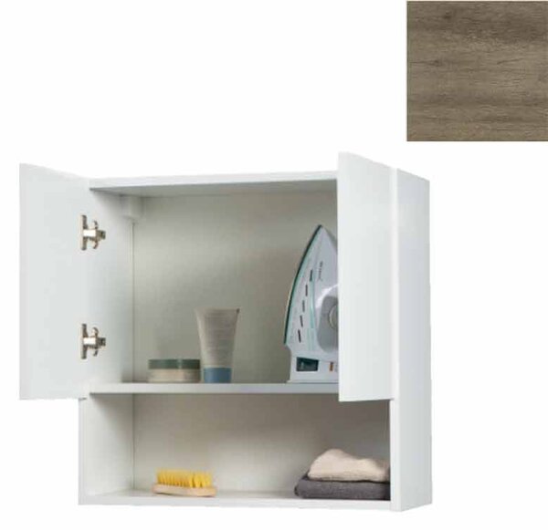 Pensile Bagno Lavanderia con 2 Ante e Vano a Giorno 57,5x27x58 cm in Nobilitato Olmo Naturale