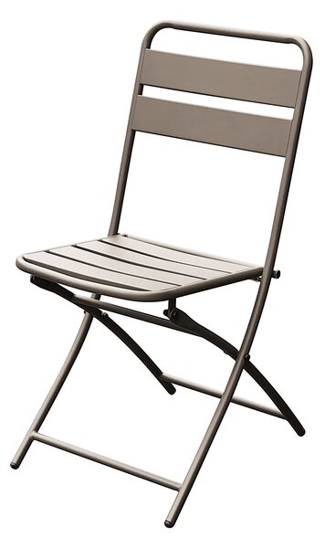Set 2 Sedie Pieghevoli da Giardino 44x54x85 cm in Ferro Champagne