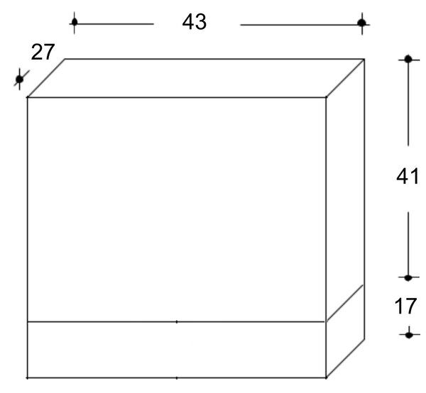 Pensile Bagno Lavanderia con 1 Anta e Vano a Giorno 43x27x58 cm in Nobilitato Olmo Scuro