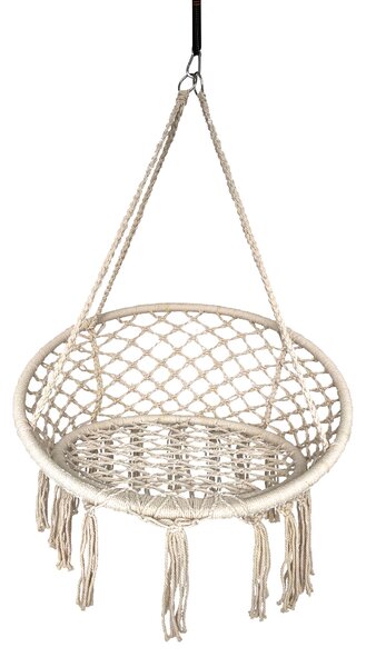 Amaca Sedia Sospesa da Giardino 80x60 cm in Acciaio e Cotone Beige