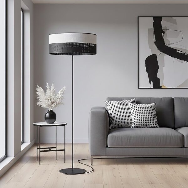 Lampada da terra KARBON 1xE27/15W/230V nero/grigio