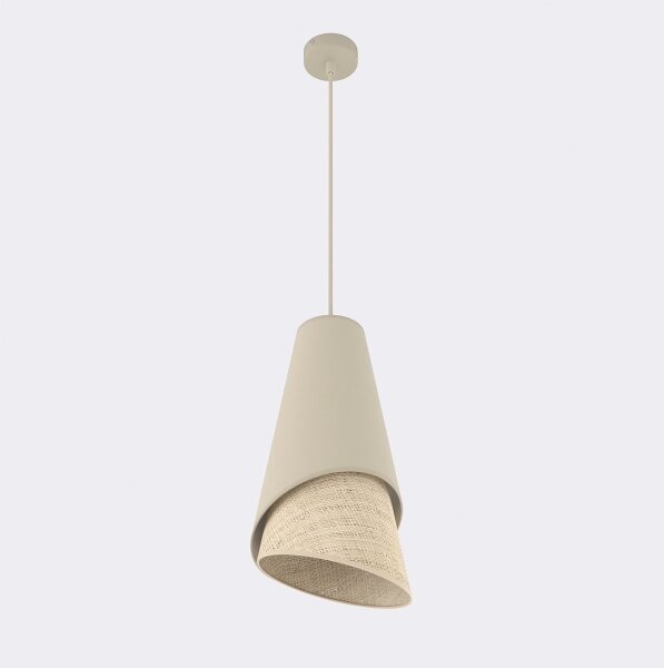 Lampadario a sospensione con cavo MODA 1xE27/15W/230V beige/rattan