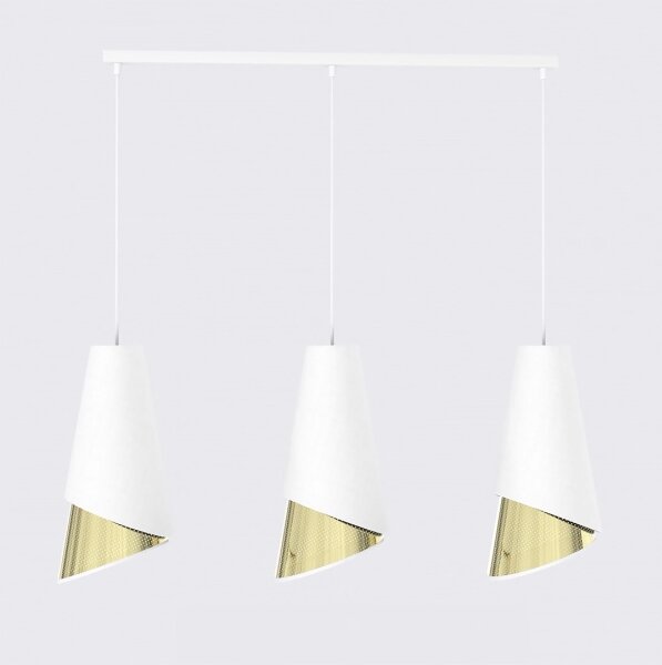 Lampadario con cavo MODA 3xE27/15W/230V bianco/oro