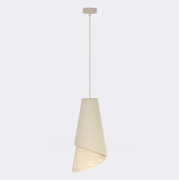 Lampadario a sospensione con cavo MODA 1xE27/15W/230V beige/rattan