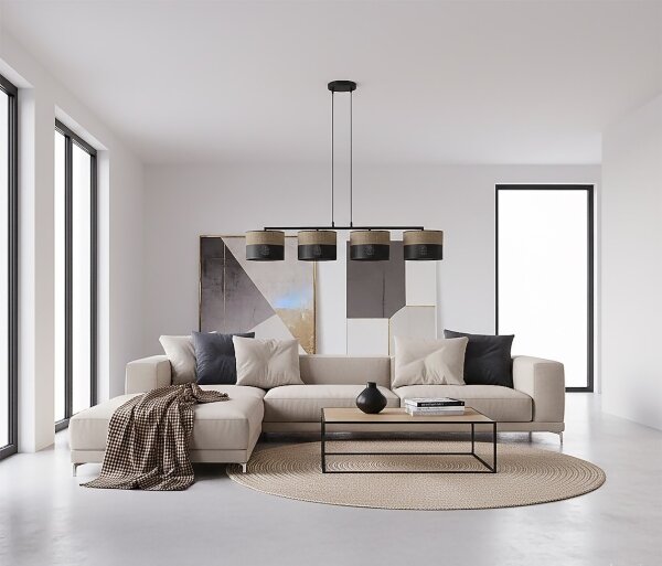 Lampadario su cavo KARBON 4xE27/15W/230V nero/marrone