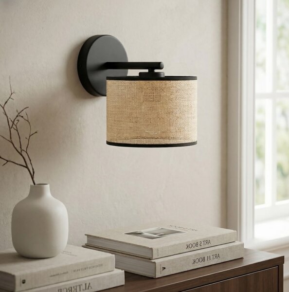 Lampada da parete ECO 1xE27/15W/230V beige/rattan