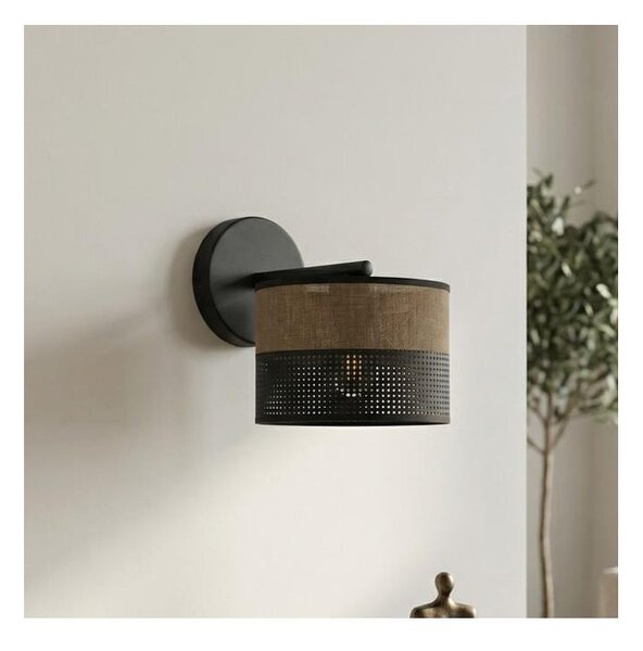 Lampada da parete KARBON 1xE27/15W/230V nero/marrone