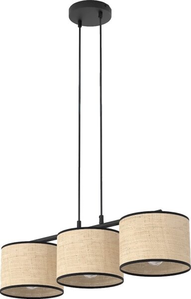 Lampadario a sospensione con cavo ECO 3xE27/15W/230V beige/rattan