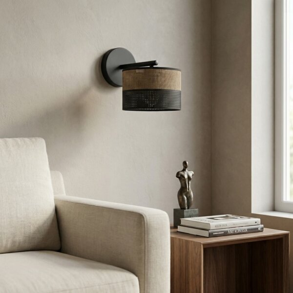 Lampada da parete KARBON 1xE27/15W/230V nero/marrone