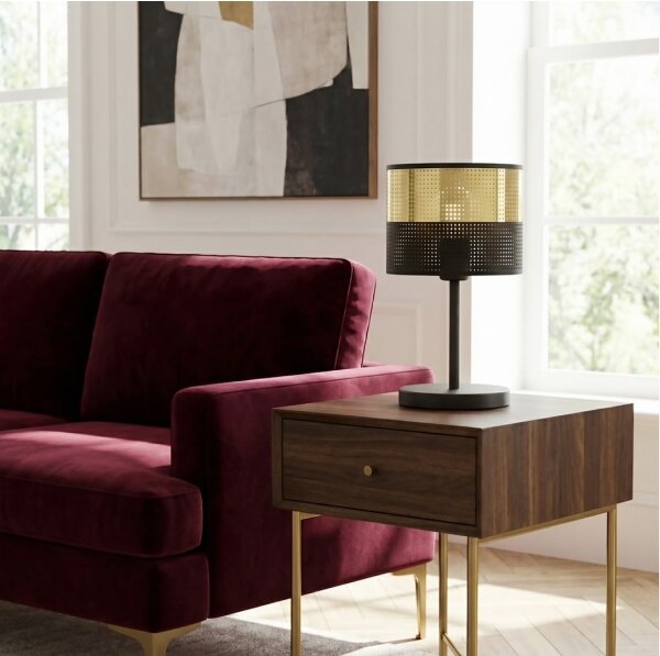 Lampada da tavolo LUX 1xE27/15W/230V nera/dorata