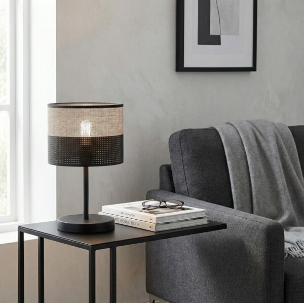 Lampada da tavolo KARBON 1xE27/15W/230V nera/grigia
