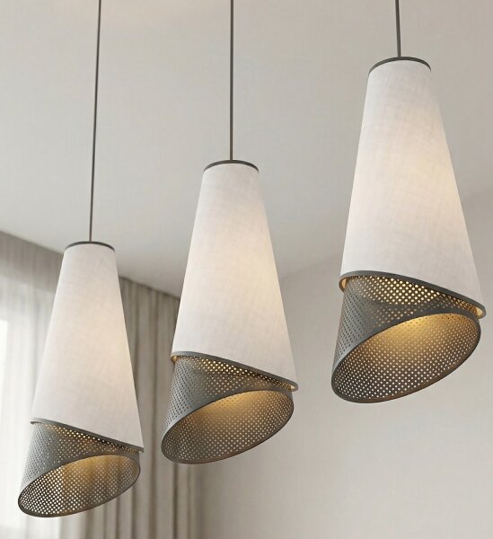 Lampadario a sospensione con cavo MODA 3xE27/15W/230V grigio/nero