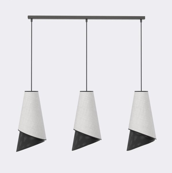 Lampadario a sospensione con cavo MODA 3xE27/15W/230V grigio/nero