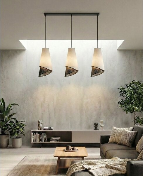 Lampadario a sospensione con cavo MODA 3xE27/15W/230V grigio/nero