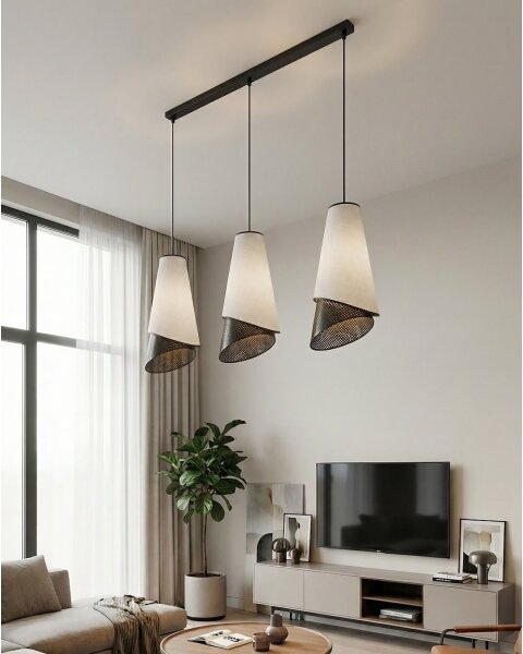 Lampadario a sospensione con cavo MODA 3xE27/15W/230V grigio/nero