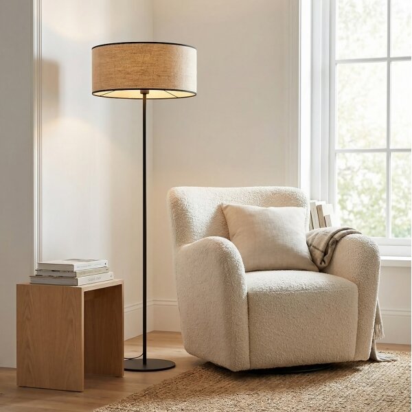 Lampada da terra ECO 1xE27/15W/230V beige/rattan
