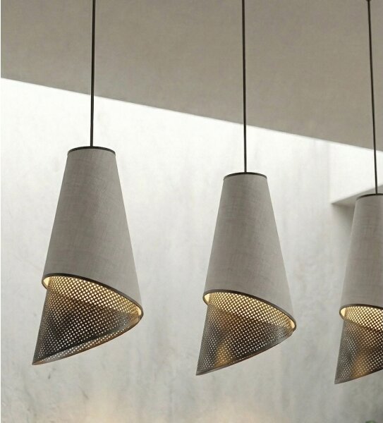 Lampadario a sospensione con cavo MODA 3xE27/15W/230V grigio/nero
