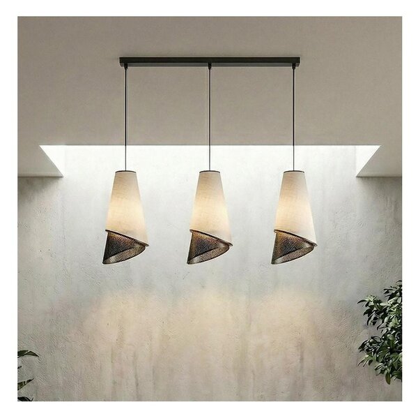Lampadario a sospensione con cavo MODA 3xE27/15W/230V grigio/nero