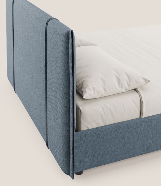 Alicia letto imbottito con vano contenitore in tessuto impermeabile T1