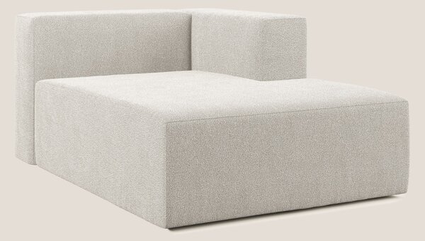 Nettuno modulo chaise longue in morbido tessuto bouclè T07 bianco