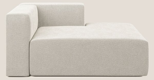 Nettuno modulo chaise longue in morbido tessuto bouclè T07 bianco