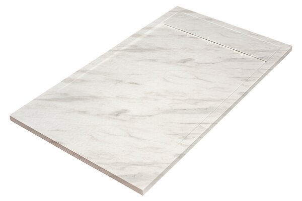 Piatto doccia resina sintetica e polvere di marmo Neo marmo 80 x 120 cm bianco