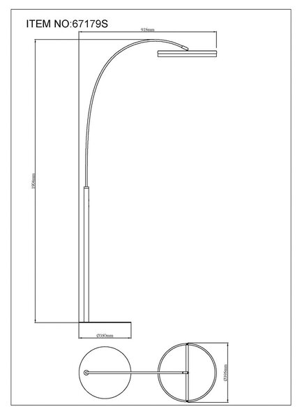 Globo Lampada ad arco Della, dimmerabile, Nero, Soggiorno / Sala da pranzo, Alluminio, Moderno, Lampada da terra