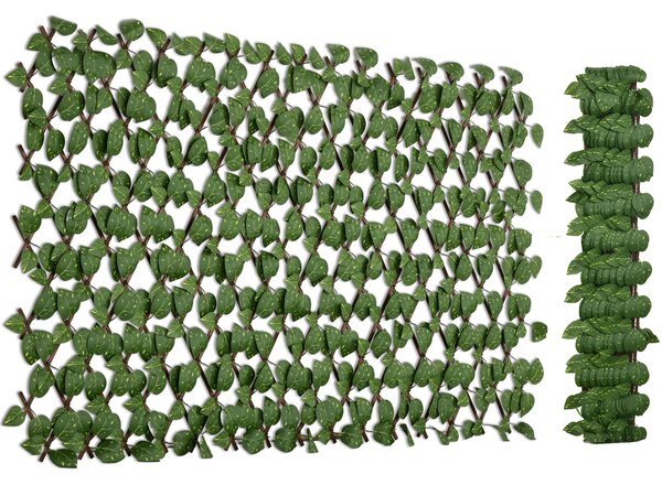 Outsunny Siepe Artificiale 200x100 cm in Seta e Plastica PE, Siepe Finta di Pothos con 495 Foglie, Verde|Aosom