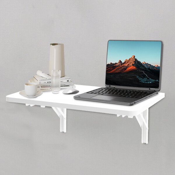 Tavolo Salvaspazio da Muro a Ribalta 80x60 cm in MDF Bianco