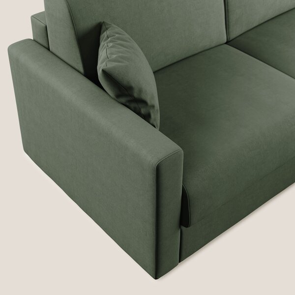 Chris Divano letto angolare con penisola in microfibra smacchiabile T1