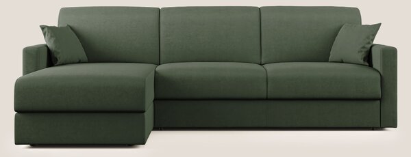 Chris Divano letto angolare con penisola in microfibra smacchiabile T1