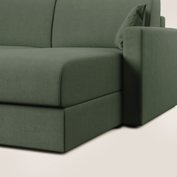 Chris Divano letto angolare con penisola in microfibra smacchiabile T1